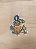 Traveler Frog die-cut vinyl sticker