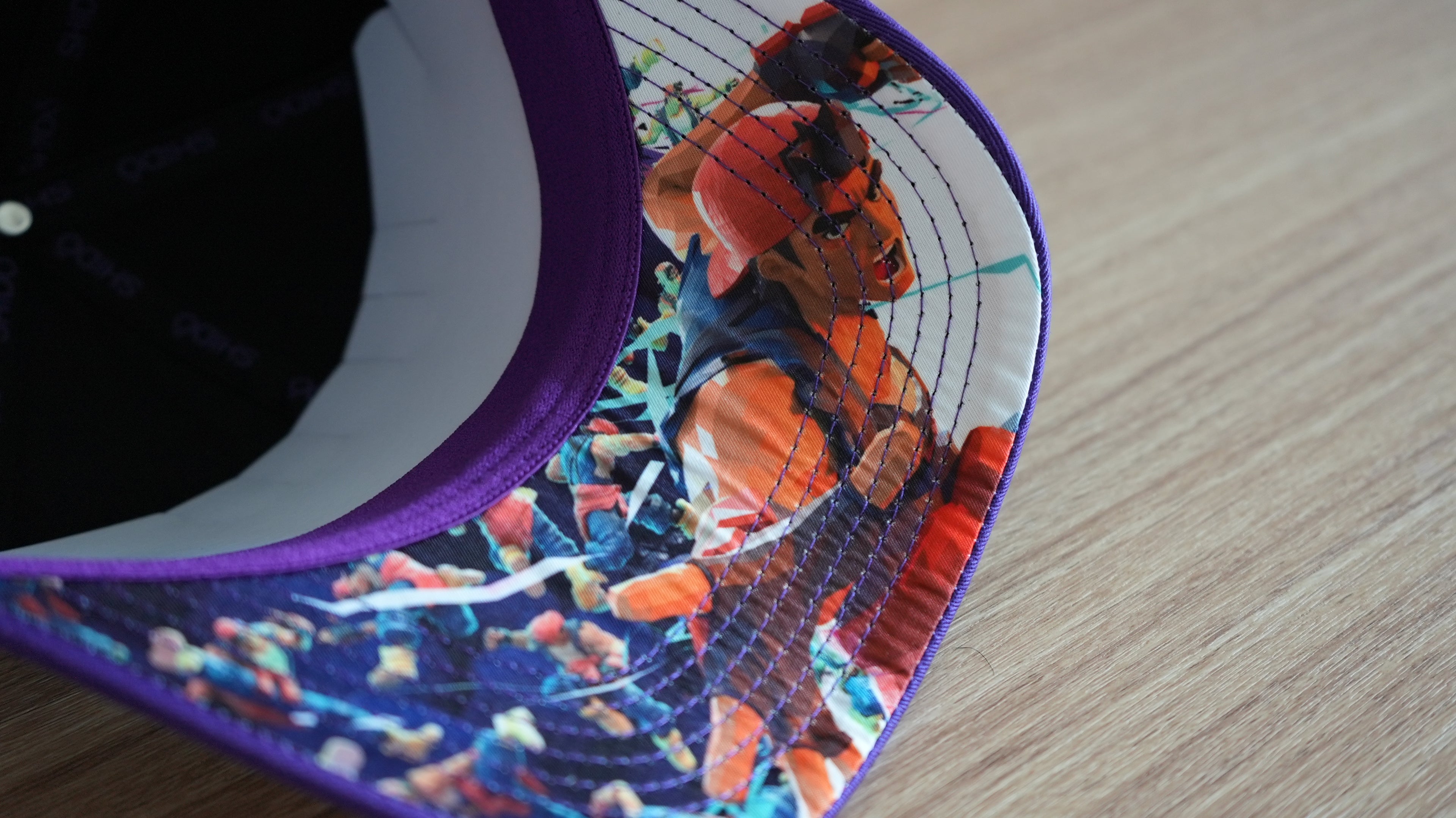 Poly Fighter x SHIDŌ FlexFit Cap — Purple (Under-Brim Roster Art)
